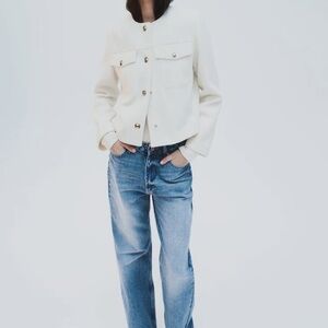 Zara white boxy jacket